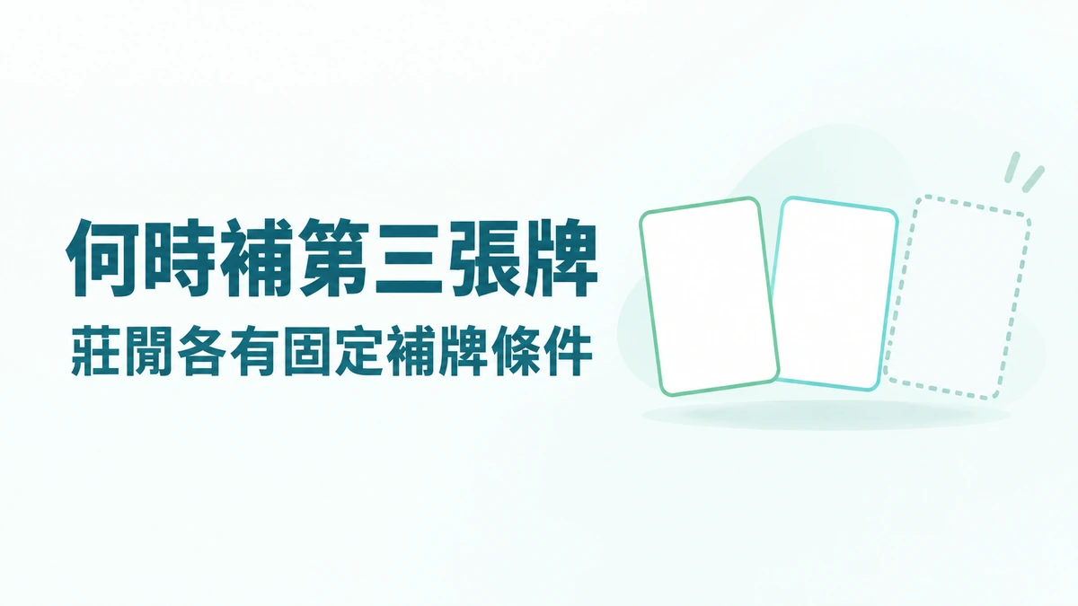 百家樂為什麼有時補第三張牌?莊閒補牌條件解說