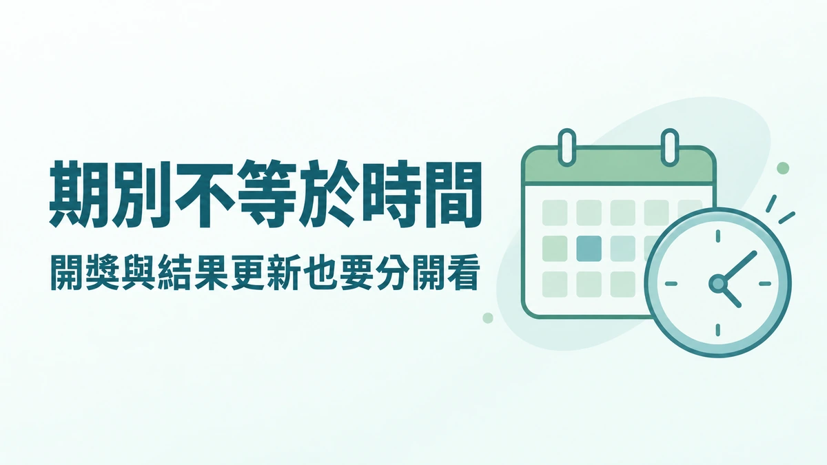 彩票的期別、開獎時間與結果更新,是三個不同資訊